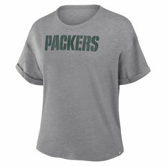 Green Bay Packers Women's Swing Pass Tri-Blend Boxy T-Shirt - Heather Gray - Fanatics