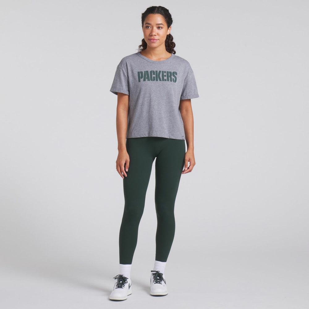 Green Bay Packers Women's Swing Pass Tri-Blend Boxy T-Shirt - Heather Gray - Fanatics