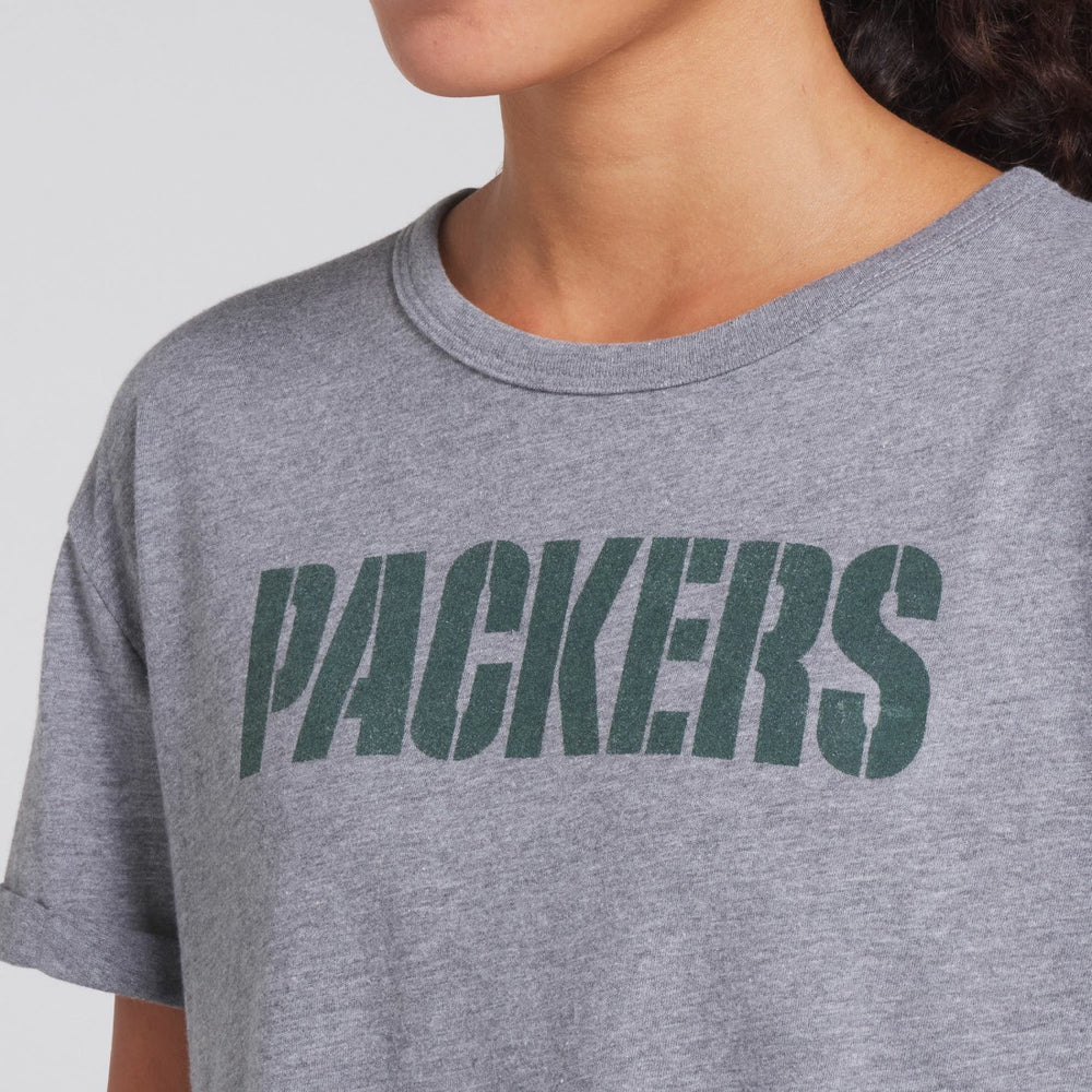 Green Bay Packers Women's Swing Pass Tri-Blend Boxy T-Shirt - Heather Gray - Fanatics