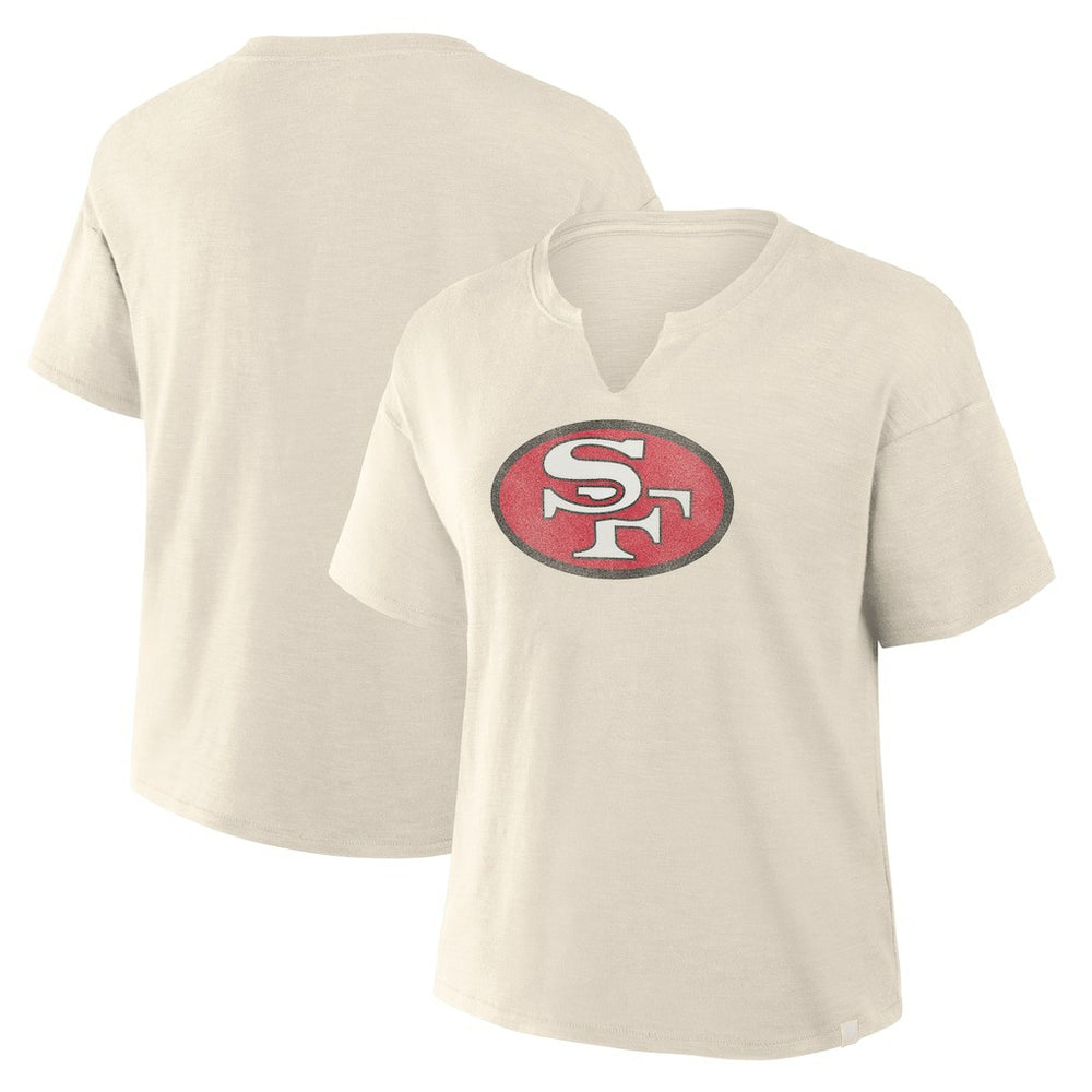 San Francisco 49ers Women's Trick Play Slub Boxy T-Shirt - Cream - Fanatics