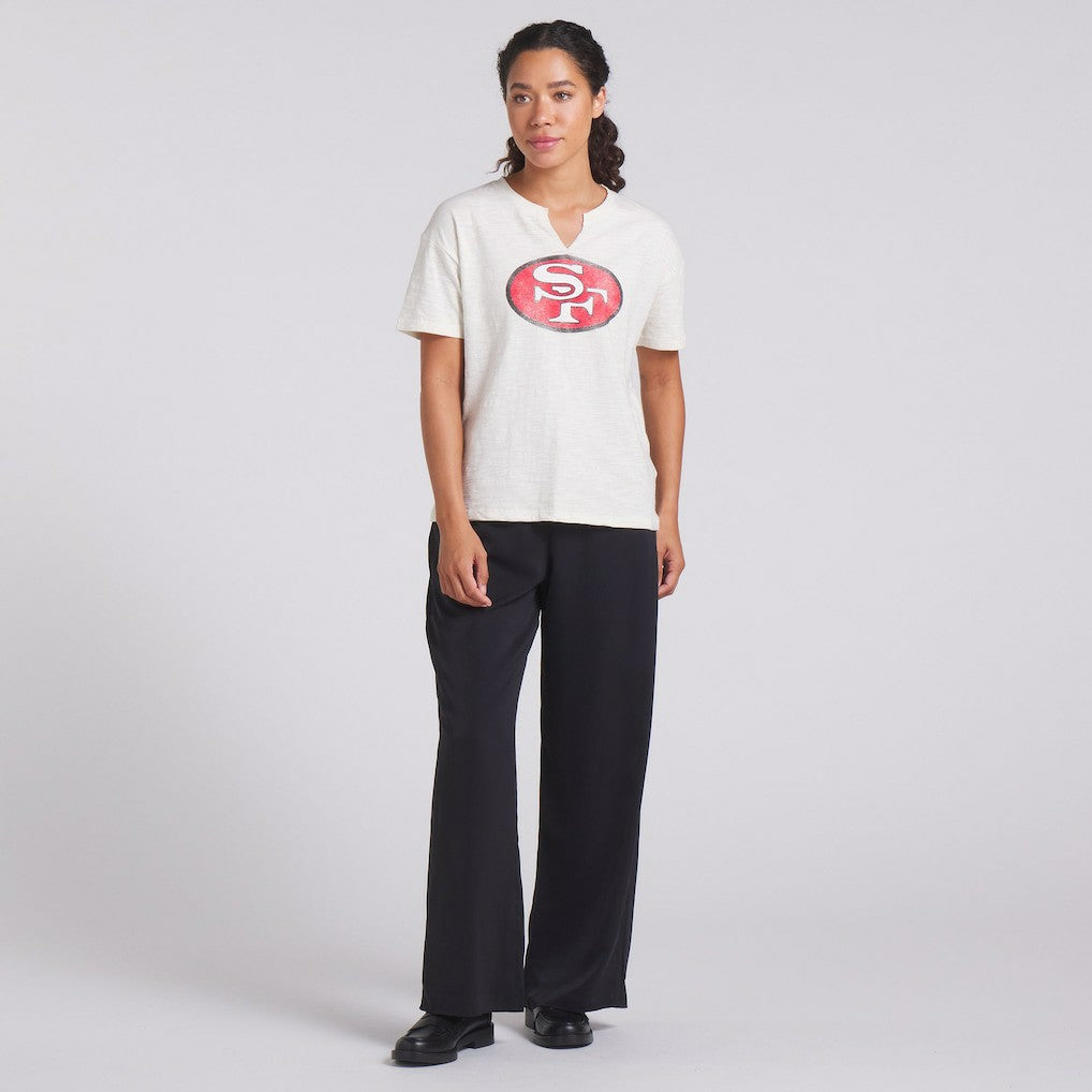 San Francisco 49ers Women's Trick Play Slub Boxy T-Shirt - Cream - Fanatics