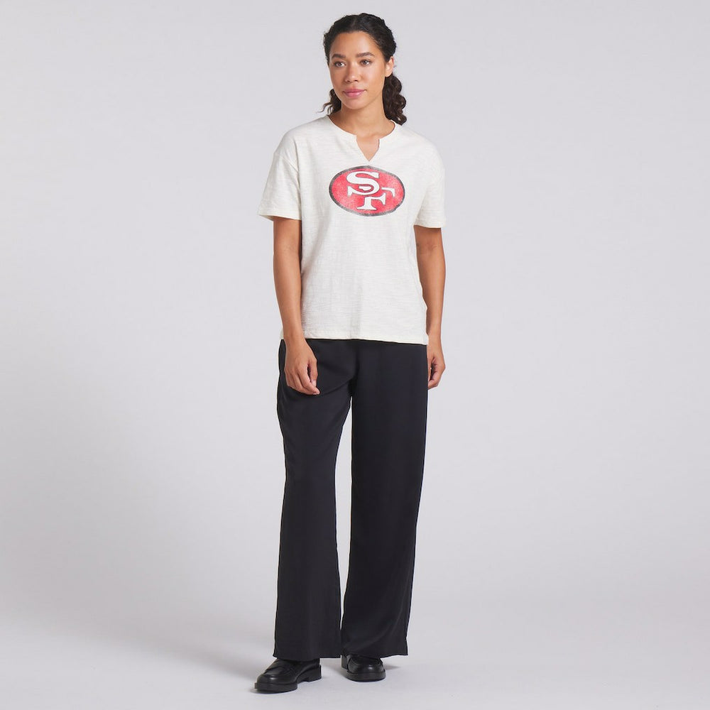 San Francisco 49ers Women's Trick Play Slub Boxy T-Shirt - Cream - Fanatics