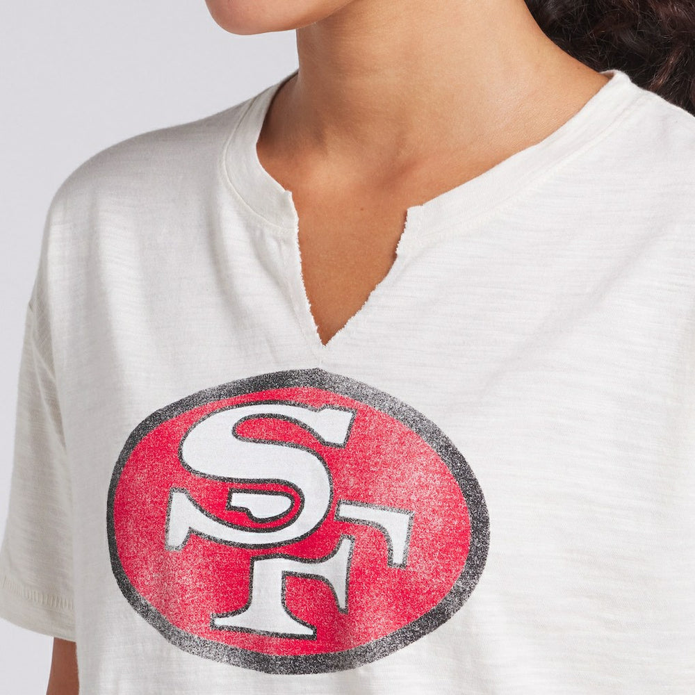 San Francisco 49ers Women's Trick Play Slub Boxy T-Shirt - Cream - Fanatics