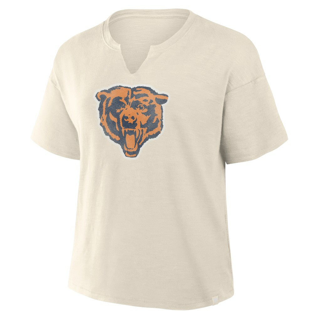 Chicago Bears Women's Trick Play Slub Boxy T-Shirt - Cream - Fanatics
