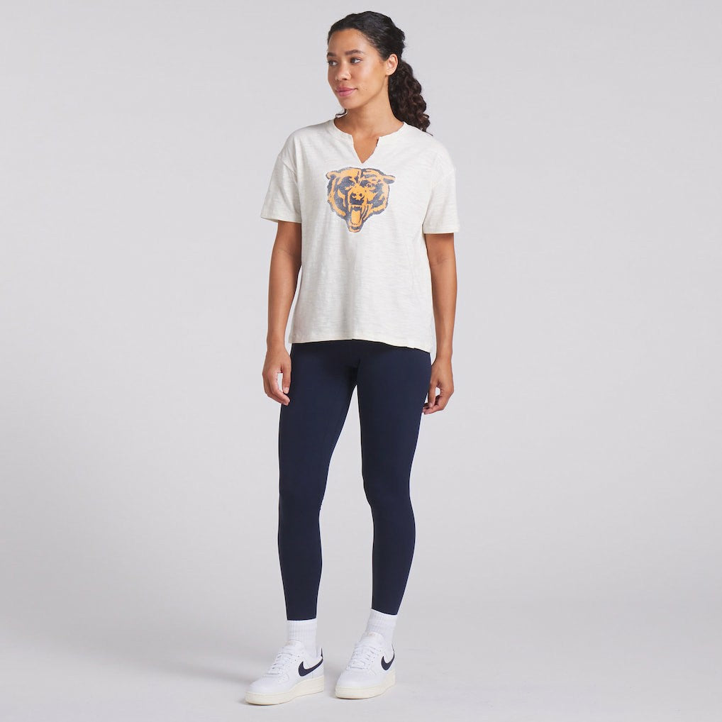 Chicago Bears Women's Trick Play Slub Boxy T-Shirt - Cream - Fanatics