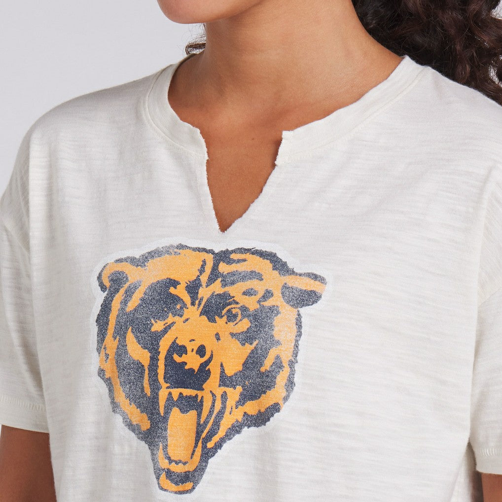 Chicago Bears Women's Trick Play Slub Boxy T-Shirt - Cream - Fanatics