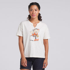 Cleveland Browns Women's Trick Play Slub Boxy T-Shirt - Cream - Fanatics