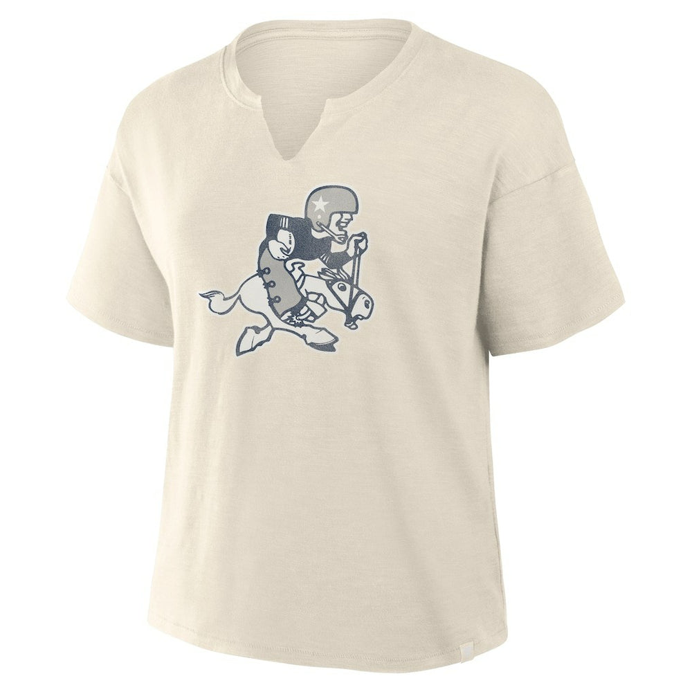 Dallas Cowboys Women's Trick Play Slub Boxy T-Shirt - Cream - Fanatics