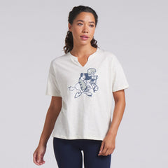 Dallas Cowboys Women's Trick Play Slub Boxy T-Shirt - Cream - Fanatics