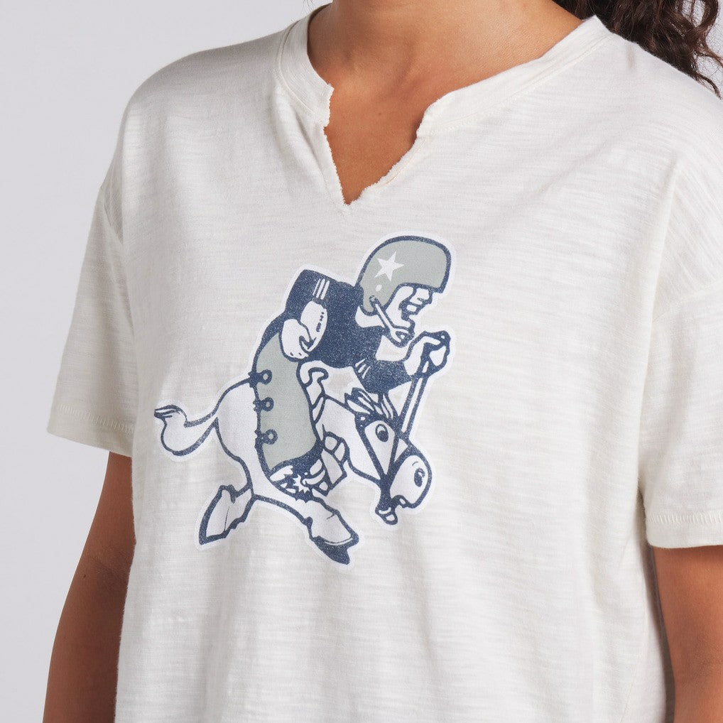 Dallas Cowboys Women's Trick Play Slub Boxy T-Shirt - Cream - Fanatics