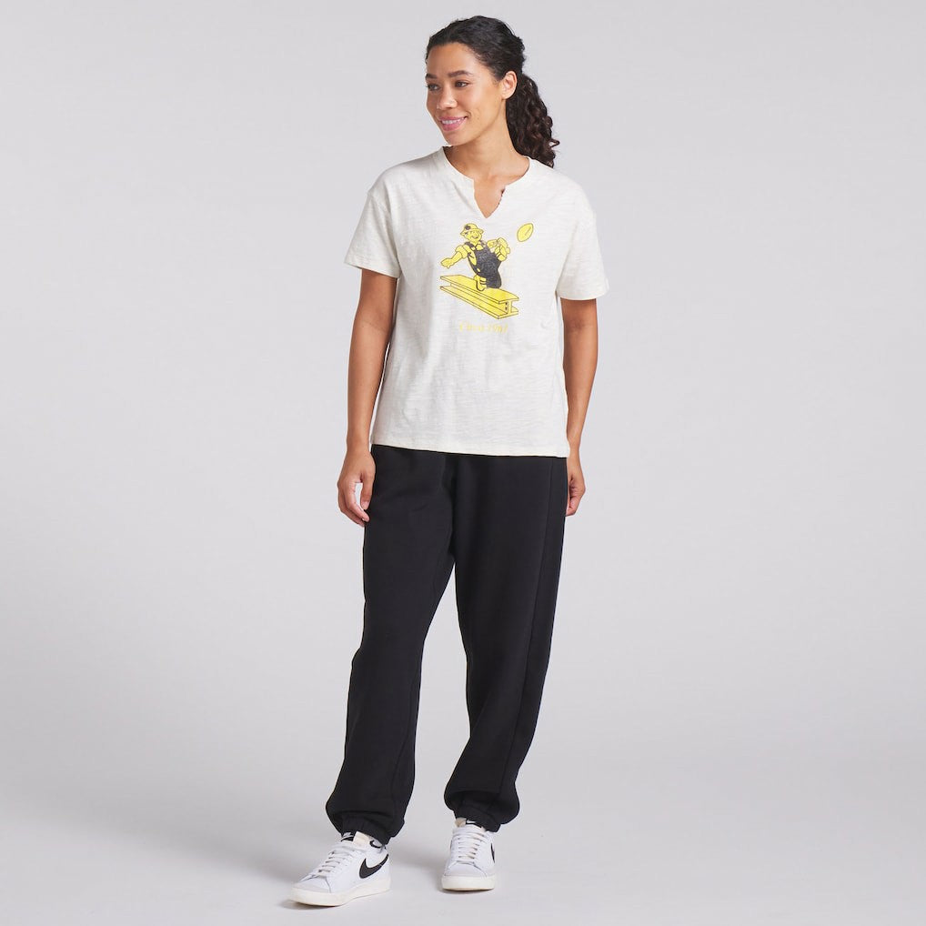 Pittsburgh Steelers Women's Trick Play Slub Boxy T-Shirt - Cream - Fanatics