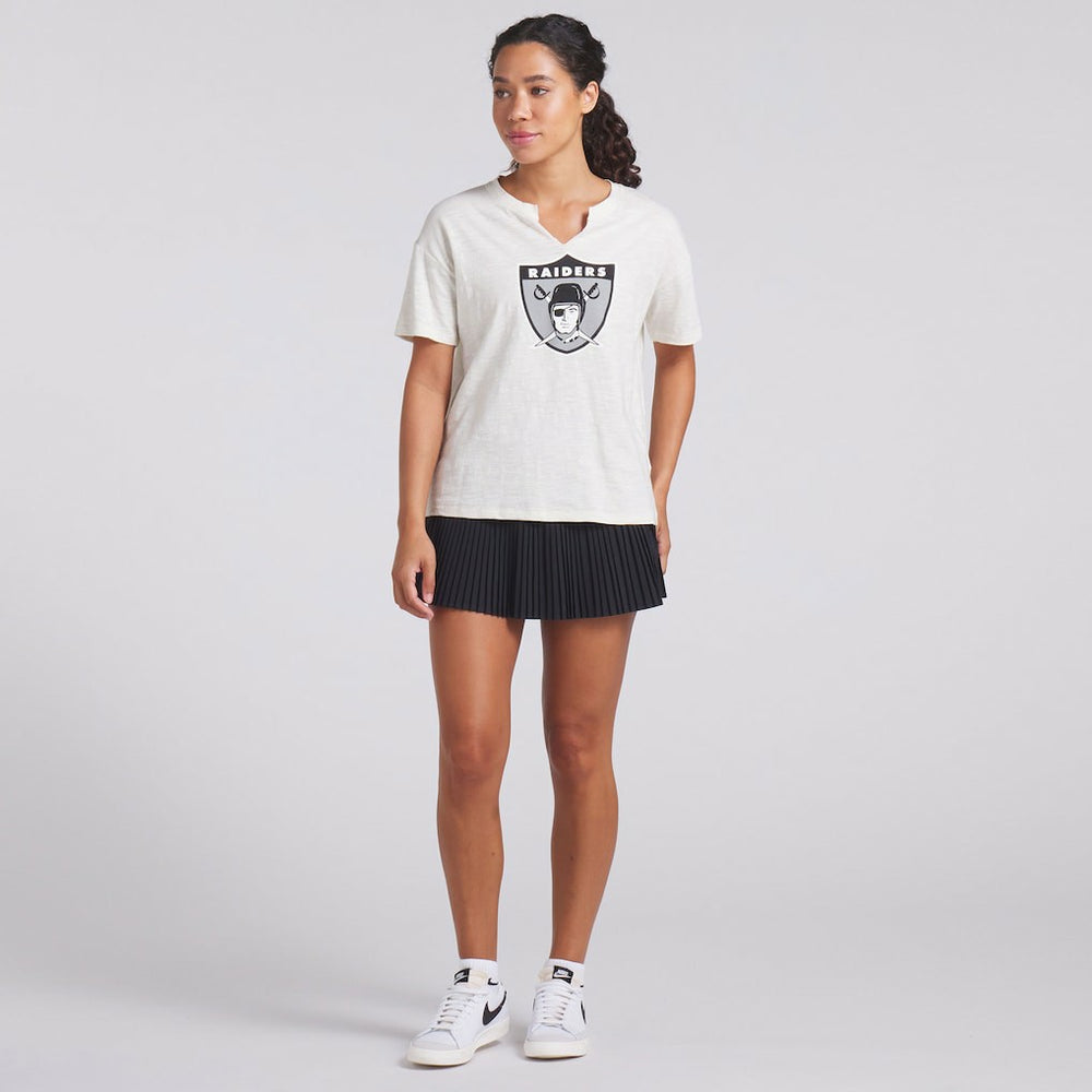 Las Vegas Raiders Women's Trick Play Slub Boxy T-Shirt - Cream - Fanatics