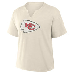 Kansas City Chiefs Women's Trick Play Slub Boxy T-Shirt - Cream - Fanatics