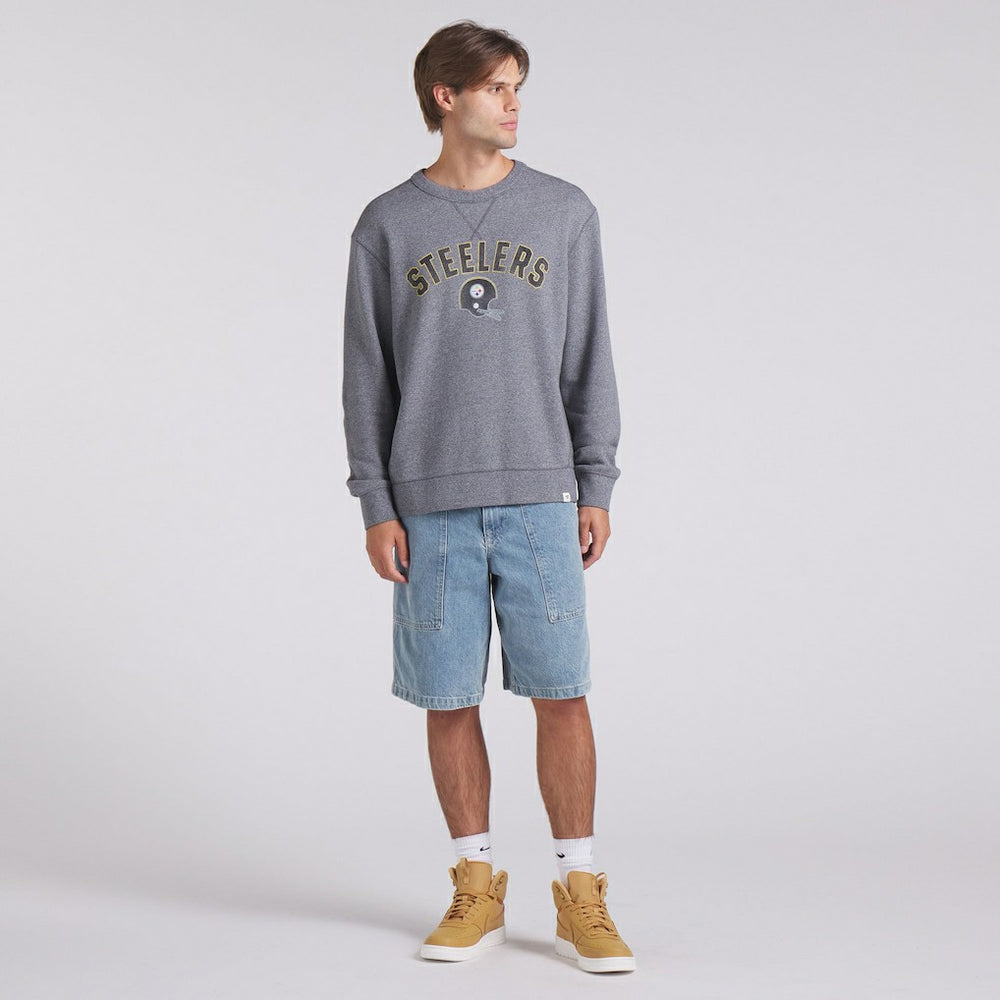 Pittsburgh Steelers Loop Terry Pullover Sweatshirt - Heather Gray - Fanatics