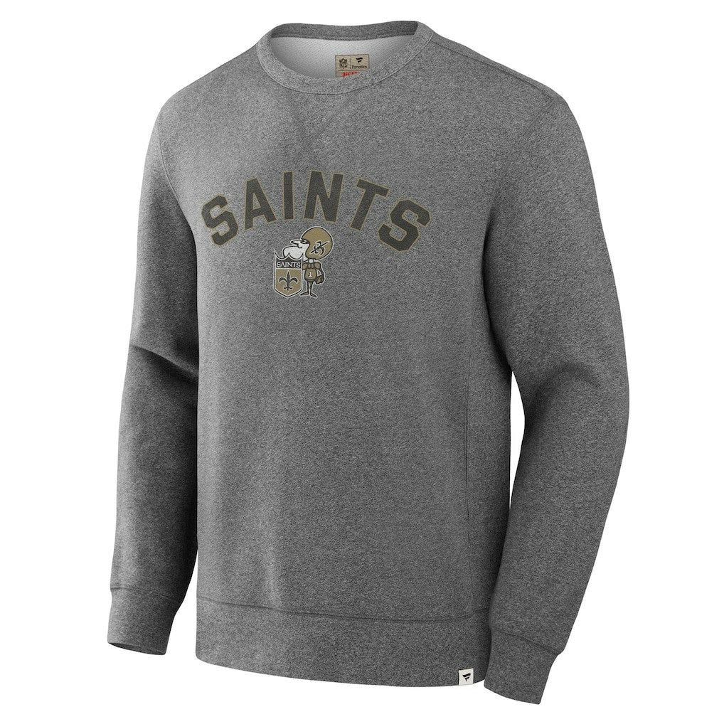 New Orleans Saints Loop Terry Pullover Sweatshirt - Heather Gray - Fanatics