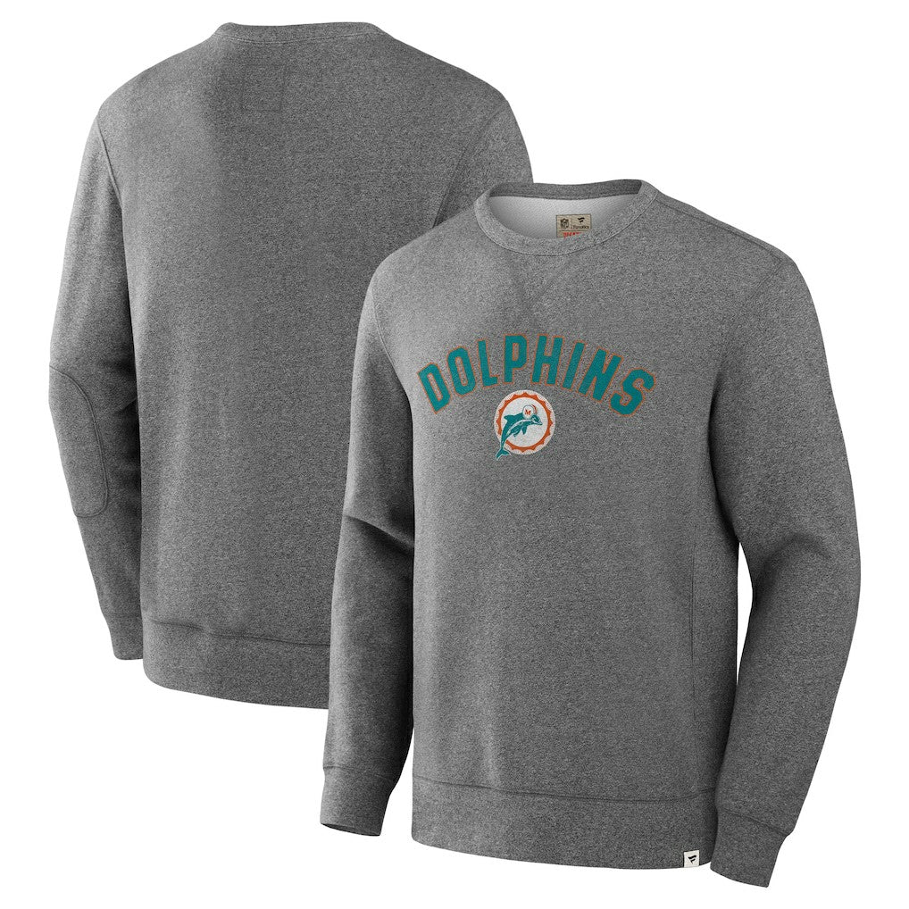 Miami Dolphins Loop Terry Pullover Sweatshirt - Heather Gray - Fanatics