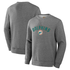Miami Dolphins Loop Terry Pullover Sweatshirt - Heather Gray - Fanatics