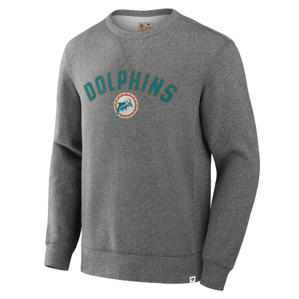 Miami Dolphins Loop Terry Pullover Sweatshirt - Heather Gray - Fanatics