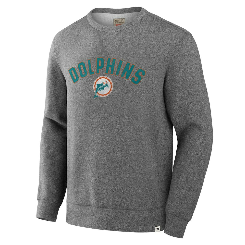 Miami Dolphins Loop Terry Pullover Sweatshirt - Heather Gray - Fanatics