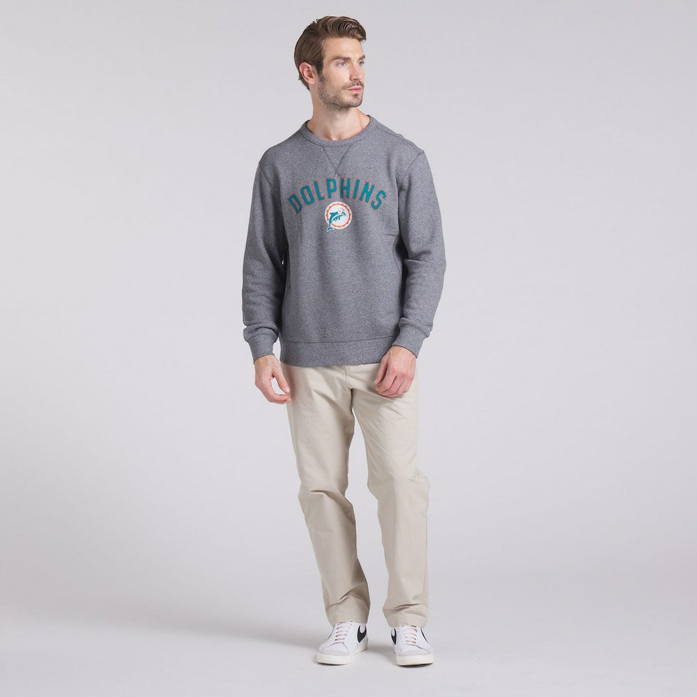 Miami Dolphins Loop Terry Pullover Sweatshirt - Heather Gray - Fanatics
