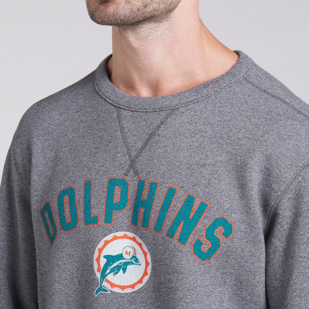 Miami Dolphins Loop Terry Pullover Sweatshirt - Heather Gray - Fanatics