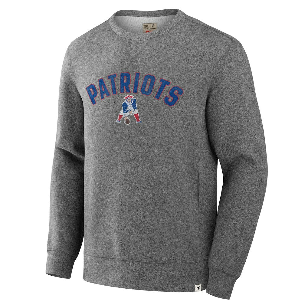 New England Patriots Loop Terry Pullover Sweatshirt - Heather Gray - Fanatics