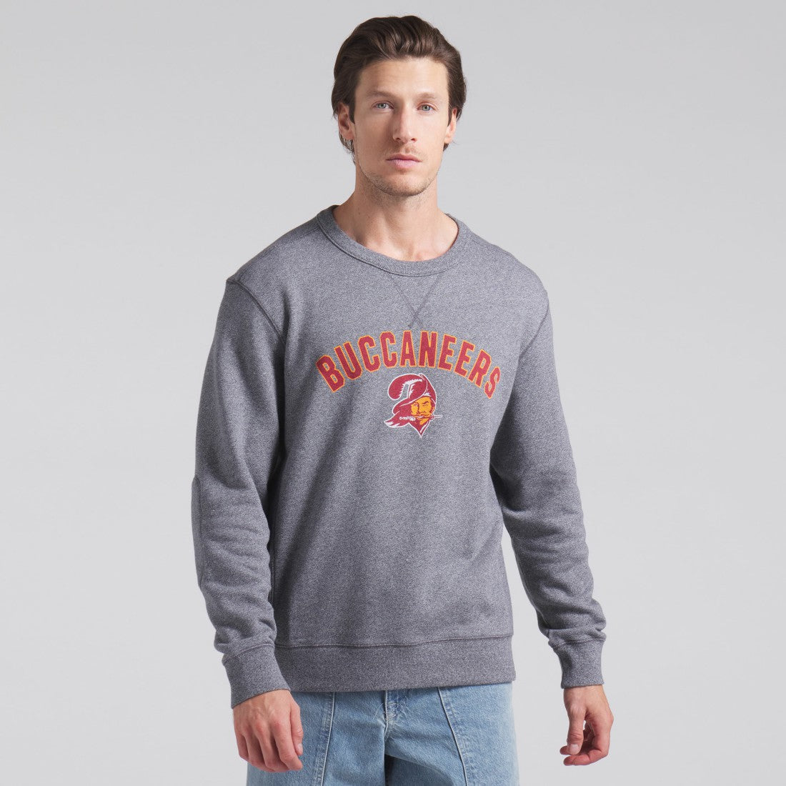 Tampa Bay Buccaneers Loop Terry Pullover Sweatshirt - Heather Gray - Fanatics