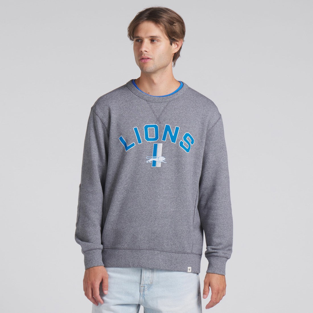 Detroit Lions Loop Terry Pullover Sweatshirt - Heather Gray - Fanatics