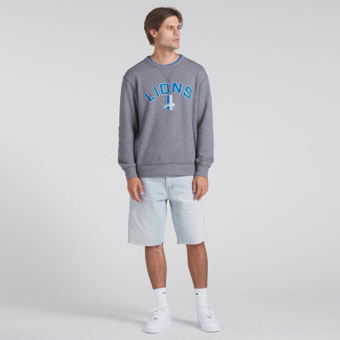Detroit Lions Loop Terry Pullover Sweatshirt - Heather Gray - Fanatics