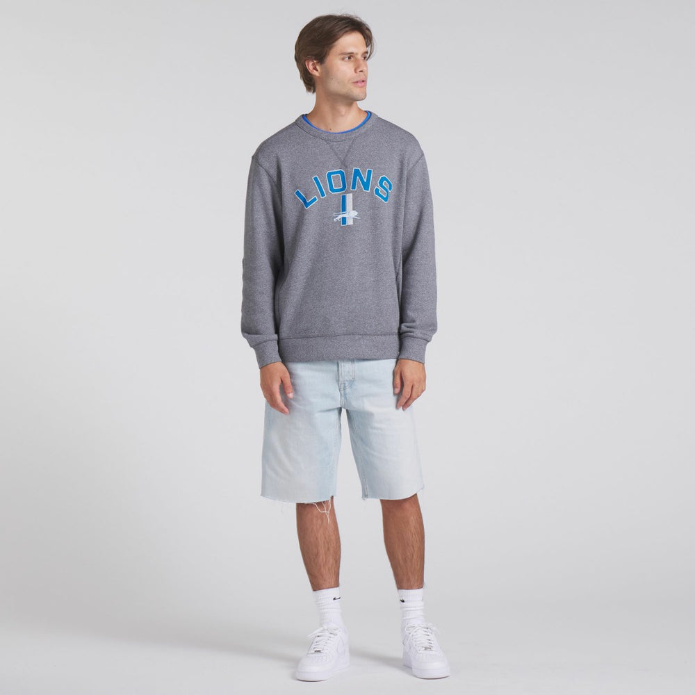 Detroit Lions Loop Terry Pullover Sweatshirt - Heather Gray - Fanatics