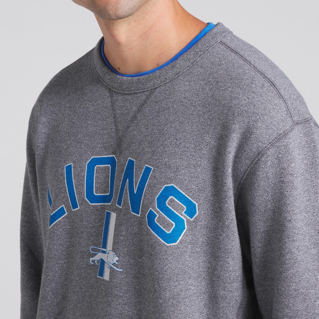 Detroit Lions Loop Terry Pullover Sweatshirt - Heather Gray - Fanatics