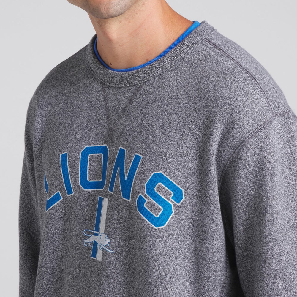 Detroit Lions Loop Terry Pullover Sweatshirt - Heather Gray - Fanatics
