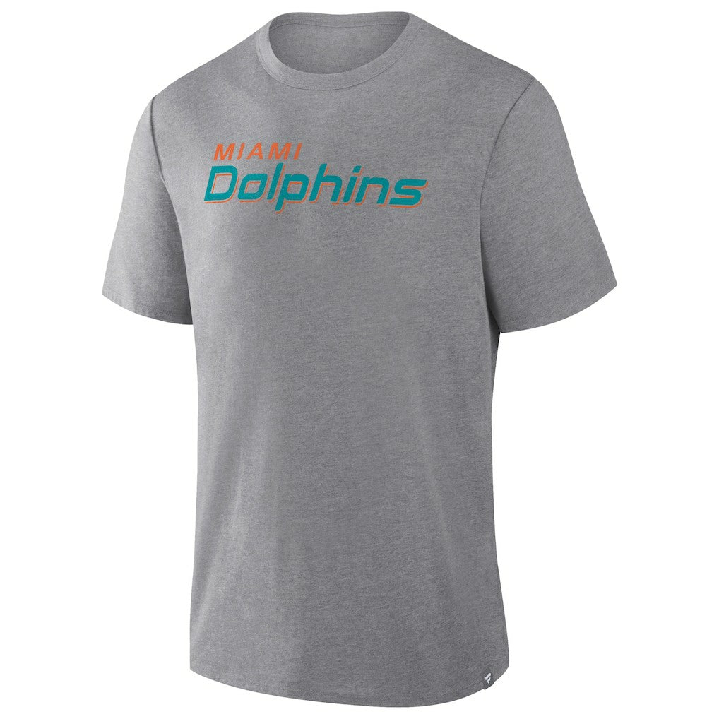 Miami Dolphins Pass Rush Tri-Blend T-Shirt - Heather Gray - Fanatics