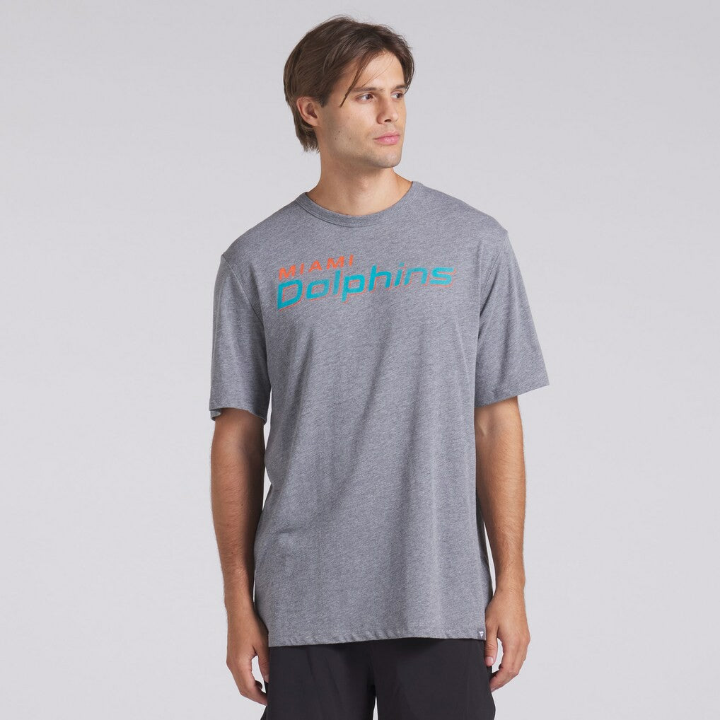Miami Dolphins Pass Rush Tri-Blend T-Shirt - Heather Gray - Fanatics