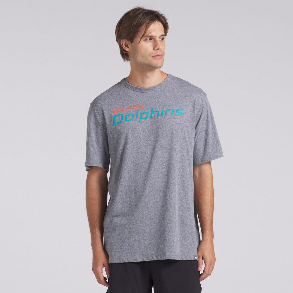 Miami Dolphins Pass Rush Tri-Blend T-Shirt - Heather Gray - Fanatics