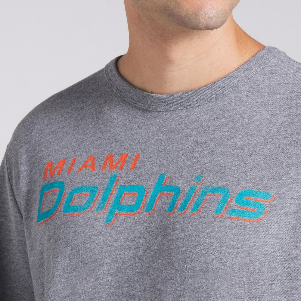Miami Dolphins Pass Rush Tri-Blend T-Shirt - Heather Gray - Fanatics