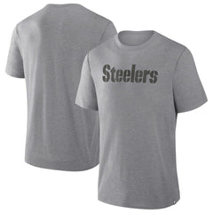 Pittsburgh Steelers Pass Rush Tri-Blend T-Shirt - Heather Gray - Fanatics