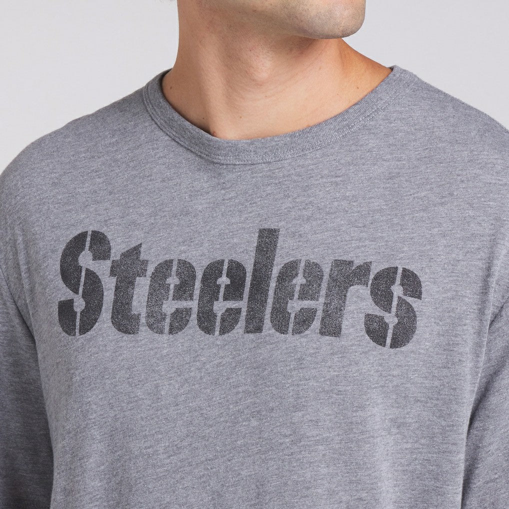 Pittsburgh Steelers Pass Rush Tri-Blend T-Shirt - Heather Gray - Fanatics