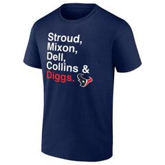 Houston Texans Stroud, Mixon, Dell, Collins & Diggs T-Shirt - Navy - NFL