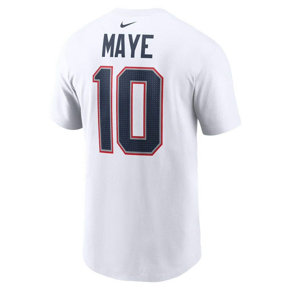 Drake Maye New England Patriots Player Name & Number T-Shirt - White - Nike