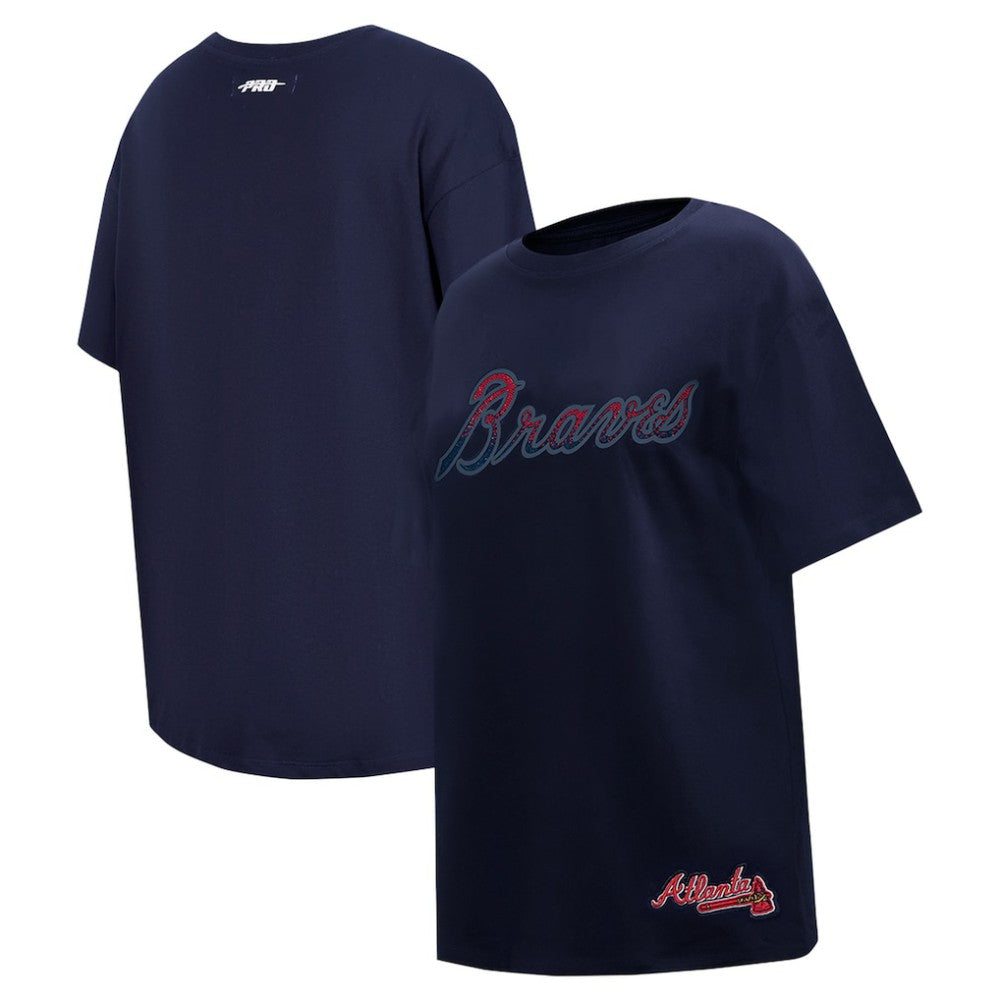 Atlanta Braves Pro Standard Women's Rhinestone Slim Fit T-Shirt Online
