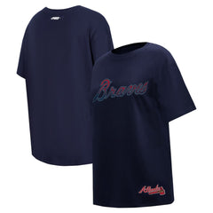 Atlanta Braves Pro Standard Women's Rhinestone Slim Fit T-Shirt Online