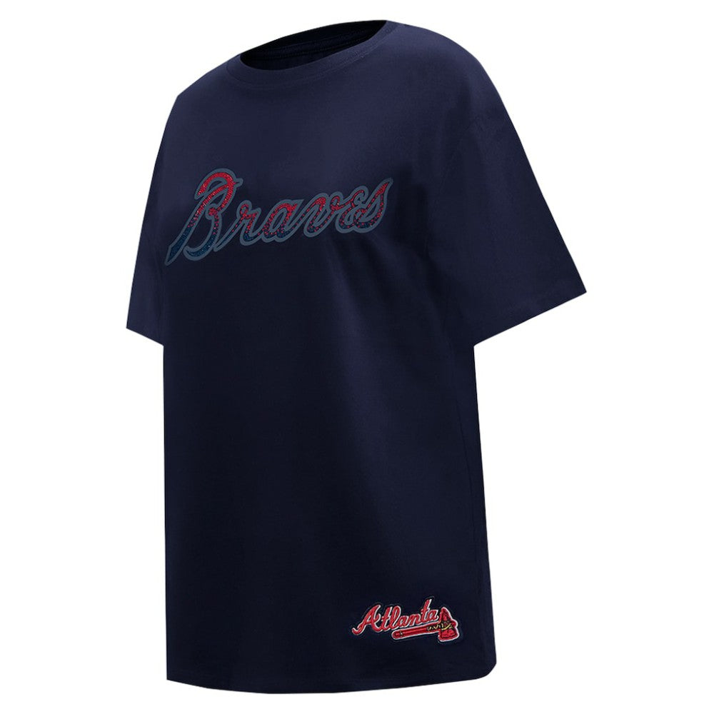 Atlanta Braves Pro Standard Women's Rhinestone Slim Fit T-Shirt Online