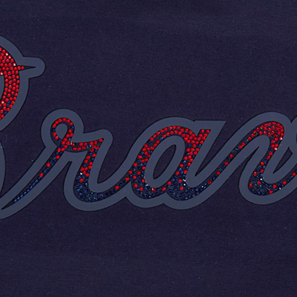Atlanta Braves Pro Standard Women's Rhinestone Slim Fit T-Shirt Online