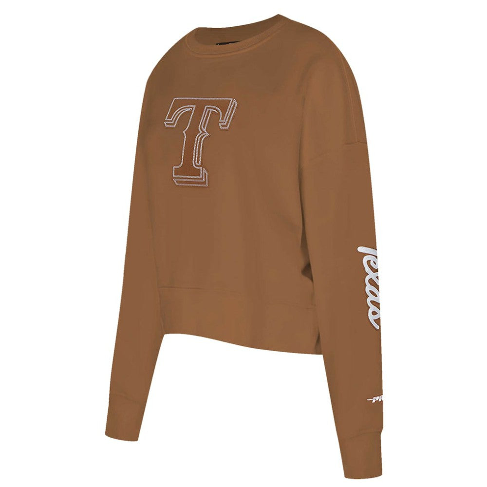 Texas Rangers Pro Standard Women's Paint The City Pullover Cropped Sweatshirt Sale