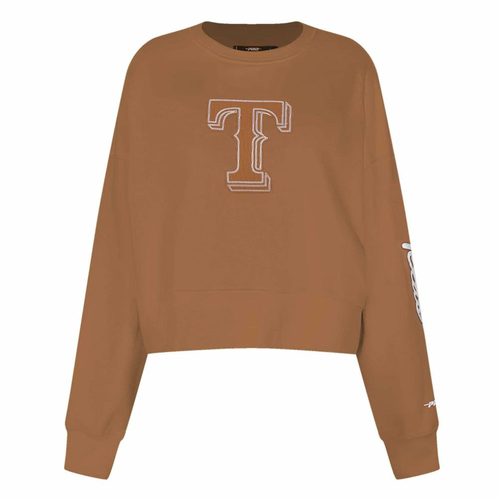 Texas Rangers Pro Standard Women's Paint The City Pullover Cropped Sweatshirt Sale