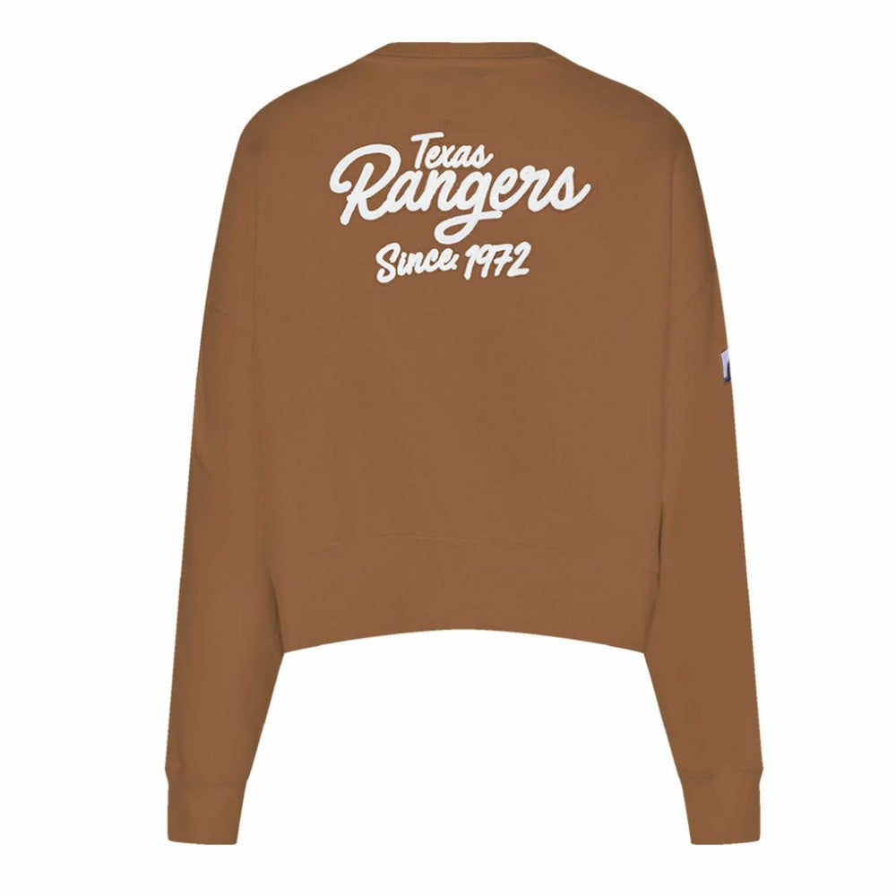 Texas Rangers Pro Standard Women's Paint The City Pullover Cropped Sweatshirt Sale