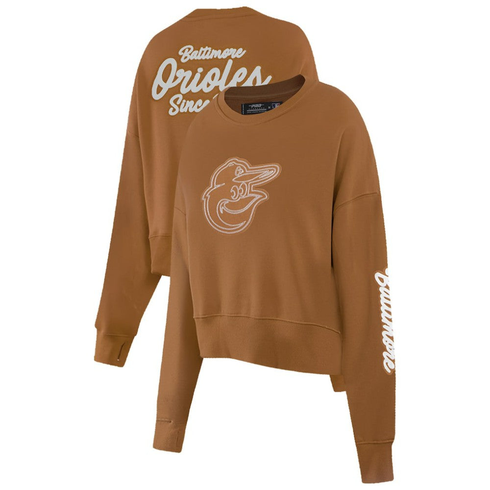 Baltimore Orioles Pro Standard Women's Paint The City Pullover Cropped Sweatshirt Near Me