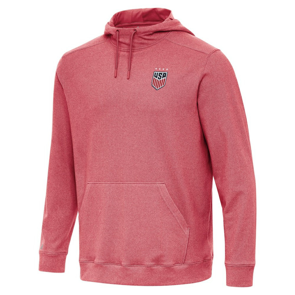 USWNT Antigua Cloud Pullover Hoodie Heather Red