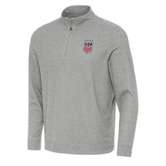 USWNT Antigua Subtle Quarter-Zip Top Heather Gray